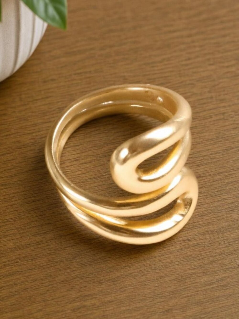 Julie Vos Wave Wrap Ring Gold, Size 7